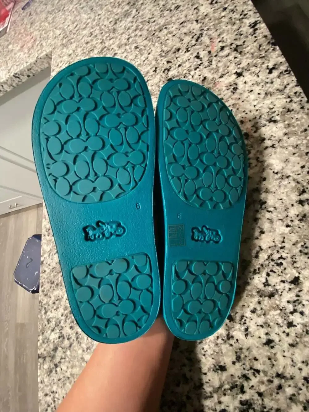 Coach Women's Ulyssa Rubber Slide Sandals in Sea Mist